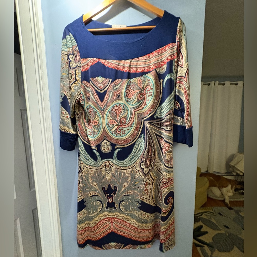 Women’s paisley quarter sleeve dress